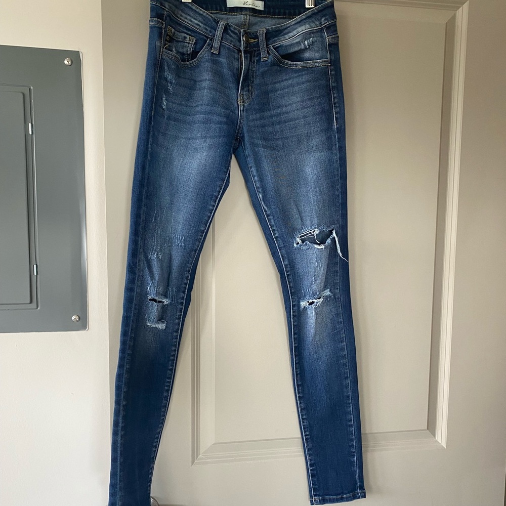 Dark blue jeans
